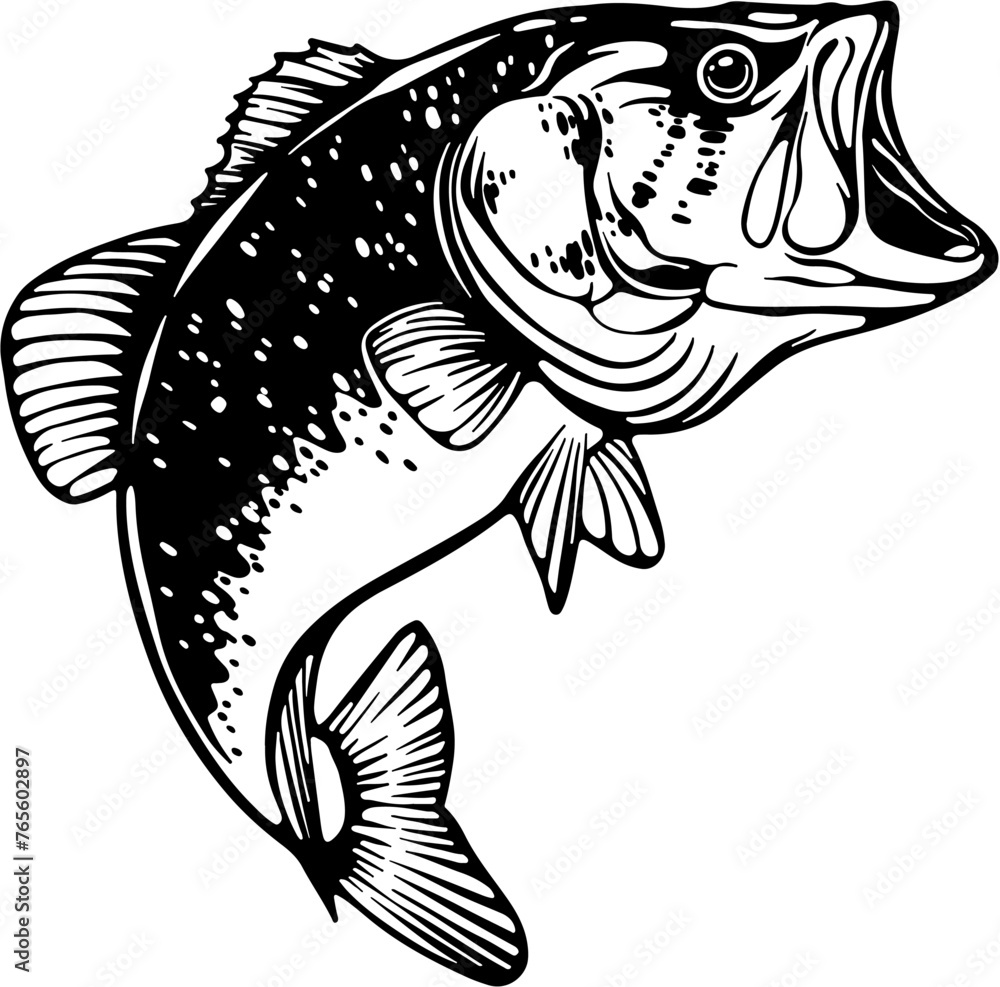 Bass fish svg,Bass fish clipart,Bass fish dxf,Bass fish vector,Bass