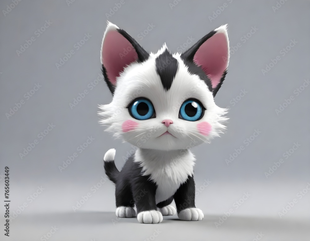 Obraz premium cute cat cartoon 3d