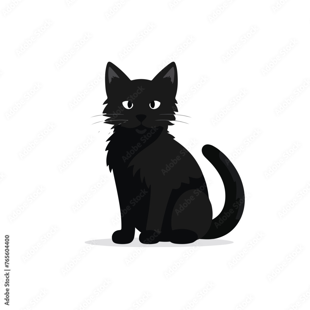 Flat black pet animal icon. Vector illustration 