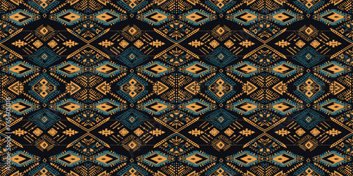 Abstract seamless pattern, seamless wallpaper, seamless background designed for use for interior, wallpaper, fabric, curtain, carpet, clothing, Batik, satin, background, illustration, Embroidery style