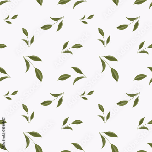 pattern, green leaves, Seamless pattern, wallpaper, background