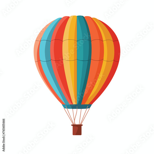 flat design hear hot air balloon icon vector illust