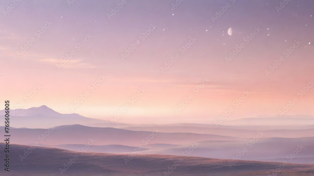a delicate pastel aurora against the backdrop of a star-filled sky