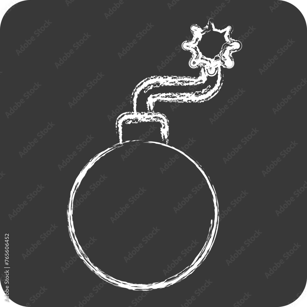 Icon Bomb. related to Military And Army symbol. chalk Style. simple design illustration Icon Bomb. related to Military And Army symbol. chalk Style. simple design illustration