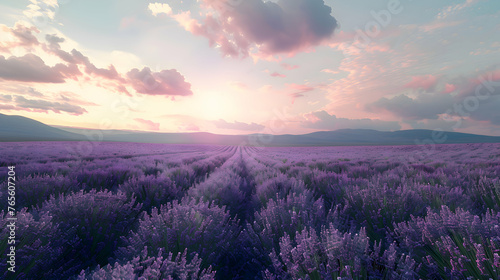 A field of lavender stretching to the horizon