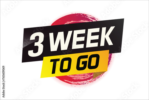 3 week to go word concept vector illustration and 3d style for use landing page, template, ui, web, mobile app, poster, banner, flyer, background, gift card, coupon

