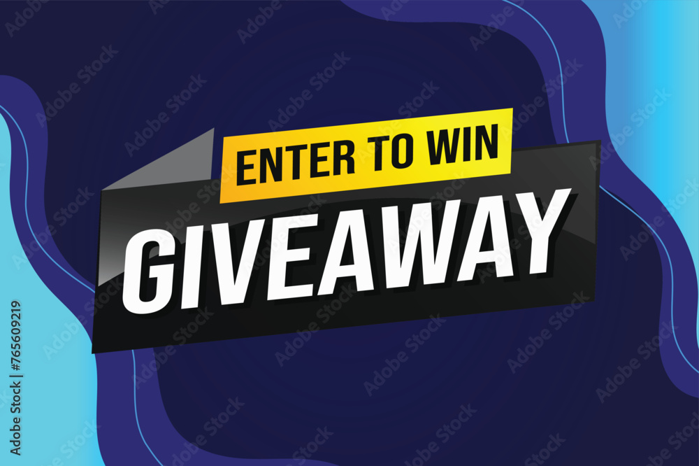 giveaway enter and win word vector illustration 3d style for social media landing page, template, ui, web, mobile app, poster, banner, flyer, background, gift card, coupon, label, wallpaper

