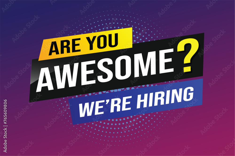 Obraz premium Are you awesome word concept vector illustration and 3d style, landing page, template, ui, web, mobile app, poster, banner, flyer, background, gift card, coupon, label, wallpaper