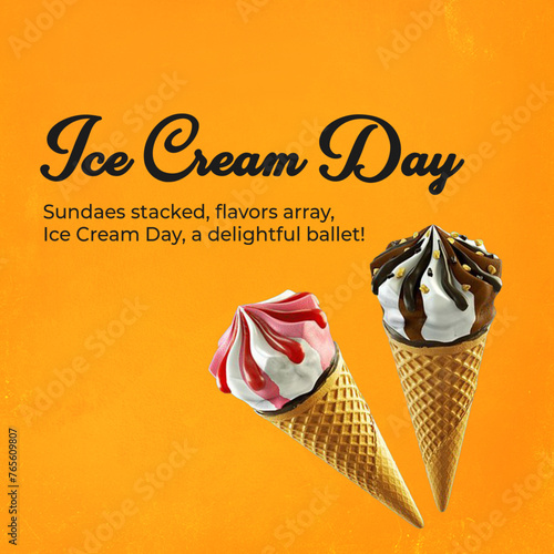 Illustration of ice cream c...