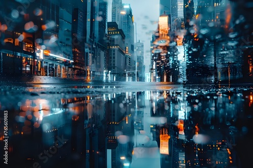 Abstract City Reflections: Use city reflections in puddles or glass surfaces to create abstract and intriguing compositions.

