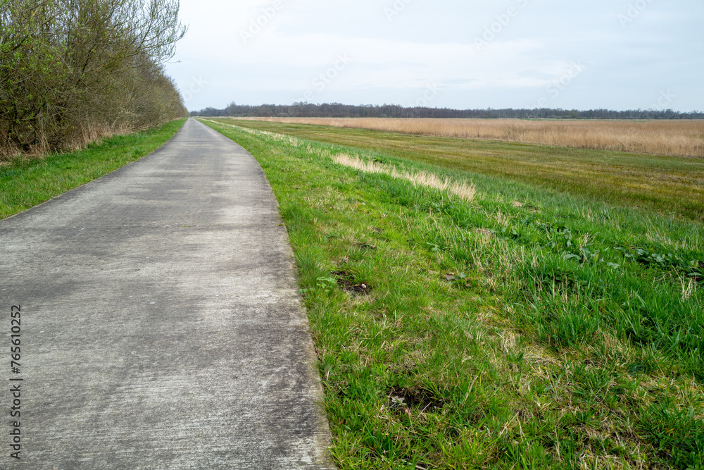 wide empty cycle path in the netherlands wide empty cycle path in the netherlands