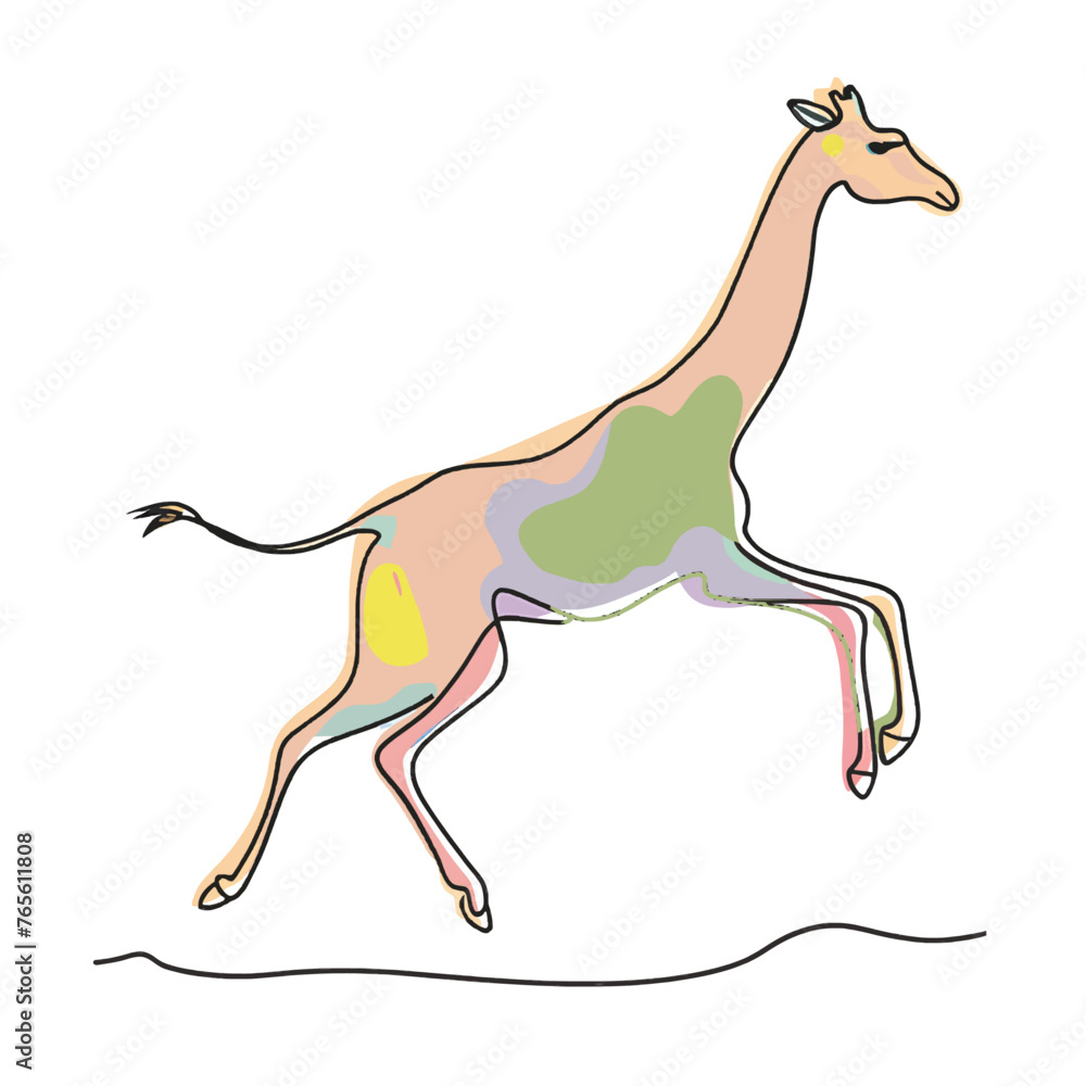 drawing illustration of a giraffe