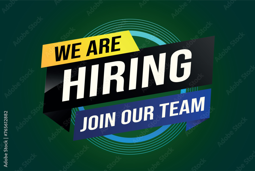 we are hiring join our team poster banner graphic design icon logo sign symbol social media website coupon

