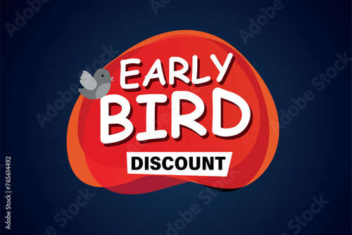 early bird discount poster banner graphic design icon logo sign symbol social media website coupon


