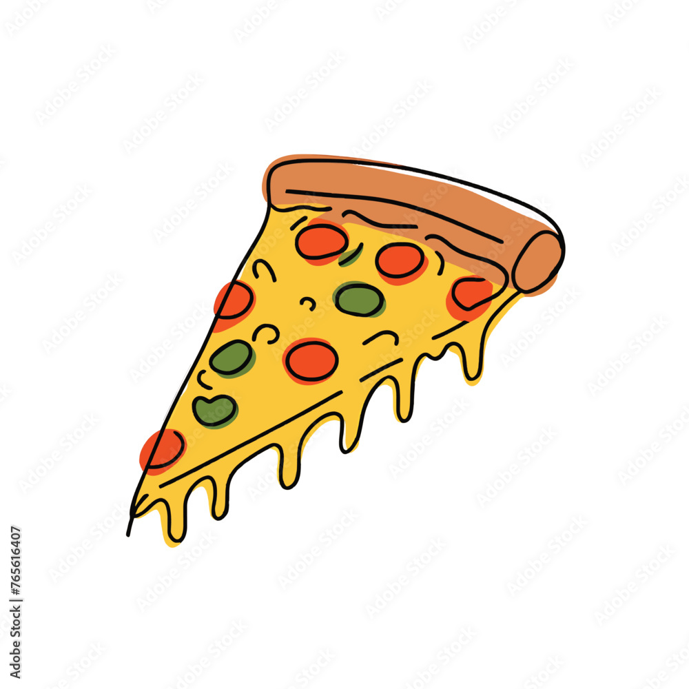 drawing illustration of a pizza drawing illustration of a pizza