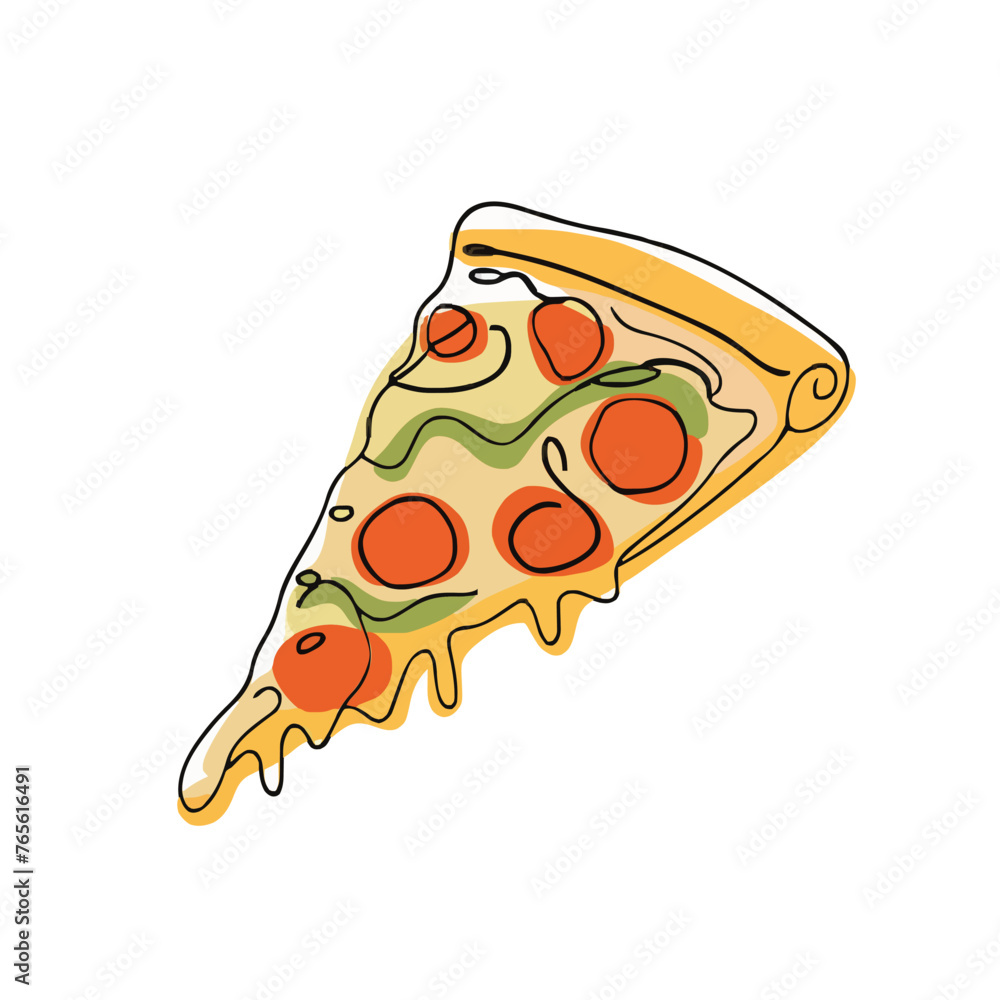 drawing illustration of a pizza drawing illustration of a pizza