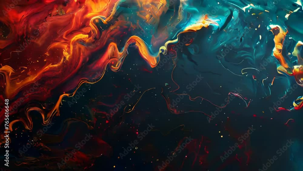 Abstract background of acrylic paint in red, blue and yellow tones. Imitation of marble texture Abstract background of acrylic paint in red, blue and yellow tones. Imitation of marble texture
