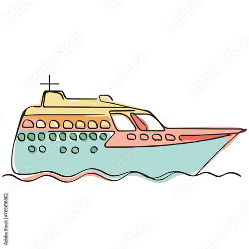 drawing illustration of a ship
