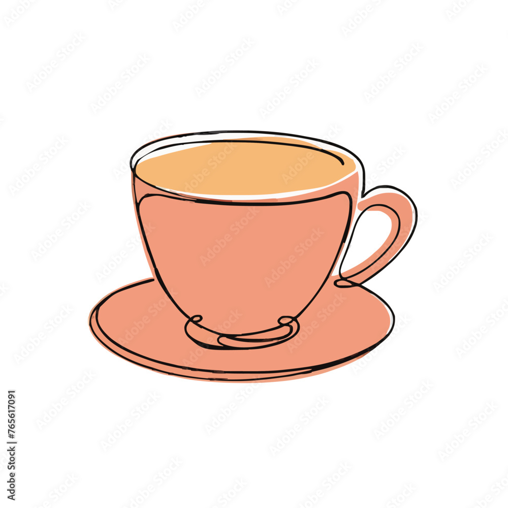 drawing illustration of a cup of tea drawing illustration of a cup of tea