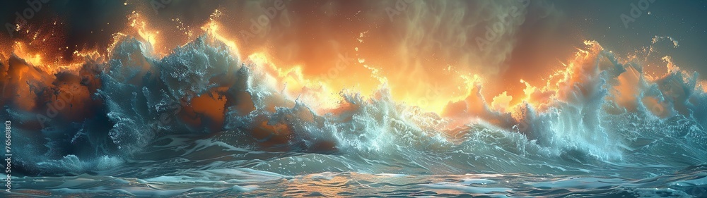 storm at the sea - illustration - ai generated
