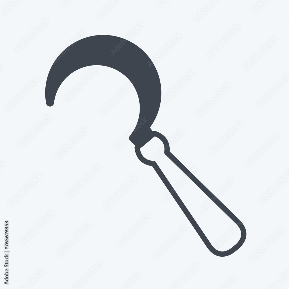 Icon Sickle. suitable for Garden symbol. glyph style. simple design editable. design template vector. simple symbol illustration Icon Sickle. suitable for Garden symbol. glyph style. simple design editable. design template vector. simple symbol illustration