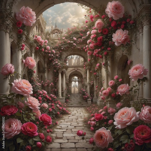 Rosenpracht. Generative AI Technologie