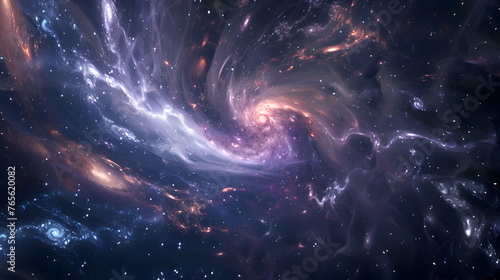 A swirling galaxy of stars in deep space