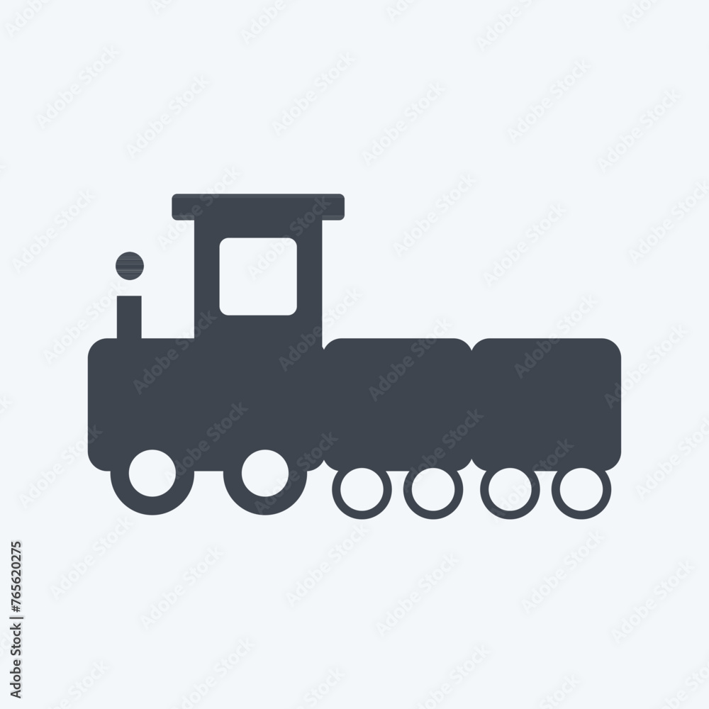 Icon Toy Train. suitable for Baby symbol. glyph style. simple design editable. design template vector. simple symbol illustration Icon Toy Train. suitable for Baby symbol. glyph style. simple design editable. design template vector. simple symbol illustration
