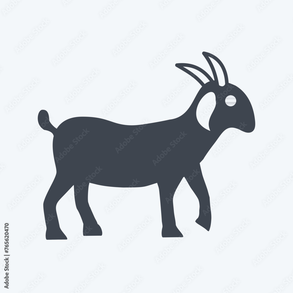 Icon Goat. suitable for Garden symbol. glyph style. simple design editable. design template vector. simple symbol illustration Icon Goat. suitable for Garden symbol. glyph style. simple design editable. design template vector. simple symbol illustration
