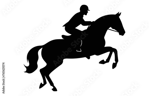 Eventing horse Silhouette vector isolated on a white background, Racing Horses black clipart © GFX Expert Team
