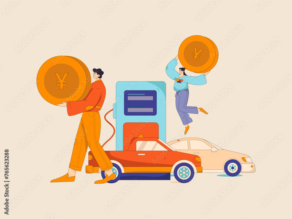 Vector Internet operation hand-drawn illustration of people getting discounts for refueling their cars
Vector Internet operation hand-drawn illustration of people getting discounts for refueling their cars
