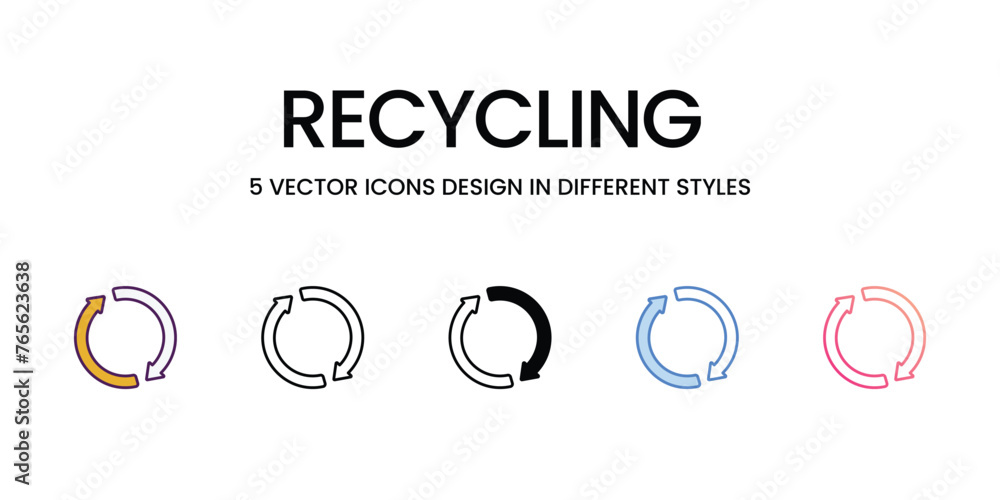 Recycling icons set in different style vector stock illustration Recycling icons set in different style vector stock illustration