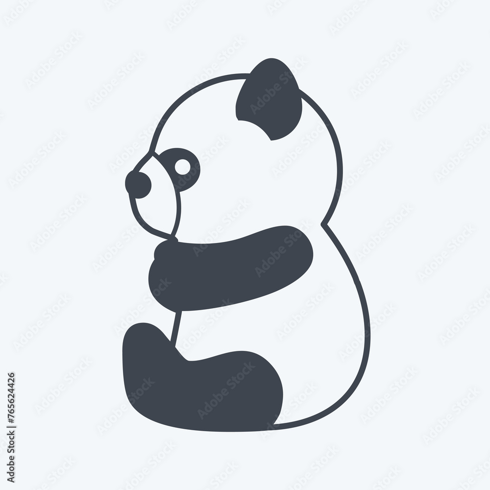 Icon Panda. suitable for Animal symbol. glyph style. simple design editable. design template vector. simple symbol illustration Icon Panda. suitable for Animal symbol. glyph style. simple design editable. design template vector. simple symbol illustration