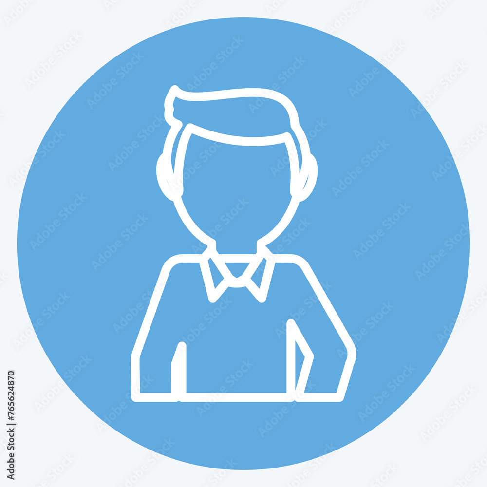 Icon Man. suitable for party symbol. blue eyes style. simple design editable. design template vector. simple symbol illustration Icon Man. suitable for party symbol. blue eyes style. simple design editable. design template vector. simple symbol illustration