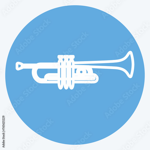 Icon Trumpet. suitable for music symbol. blue eyes style. simple design editable. design template vector. simple symbol illustration