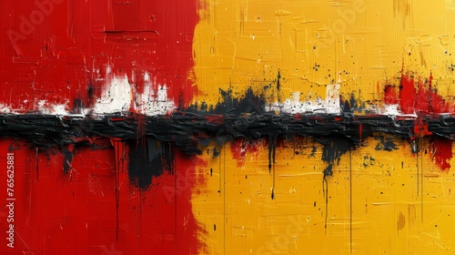  Abstract painting of bright colors on a contrasting background