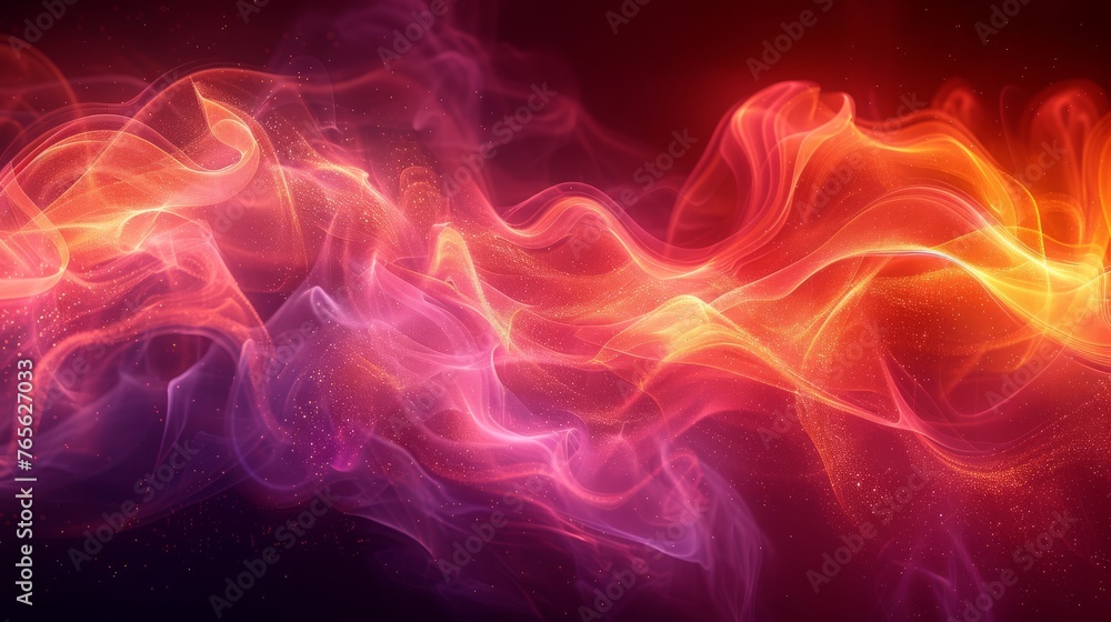  A tri-colored smoke swirls against a black backdrop with room for text on the left side