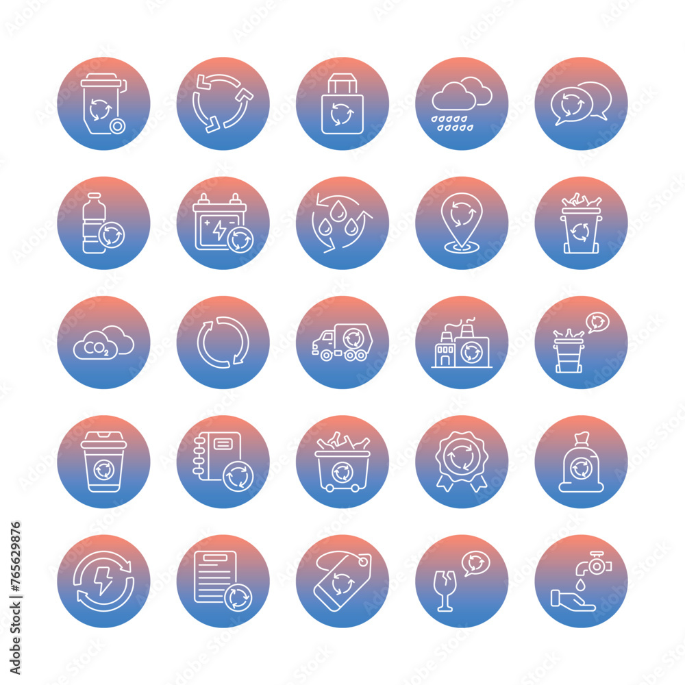 set of recycling icons such as, Recycling, eco-friendly, sustainability, earth-conscious, green living, reduce, reuse, repurpose, environment, vector illustration set of recycling icons such as, Recycling, eco-friendly, sustainability, earth-conscious, green living, reduce, reuse, repurpose, environment, vector illustration