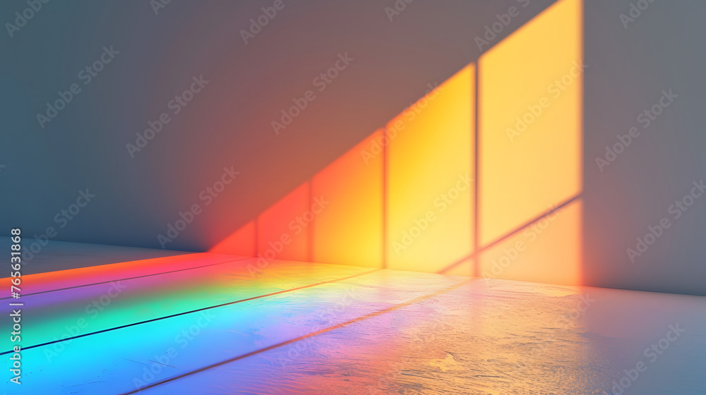 A subtle rainbow effect created by light refraction A subtle rainbow effect created by light refraction