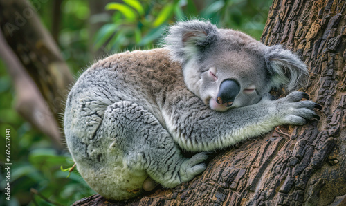 Koala sleeping on the tree © Natalina