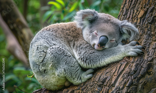 Koala sleeping on the tree