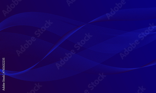 dark blue business lines wave curves with smooth gradient abstract background