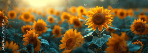 Sommersinfonie: Das Sonnenblumenfeld als Hintergrundbild