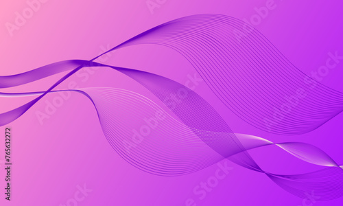 violet lines wave curves with smooth gradient abstract background