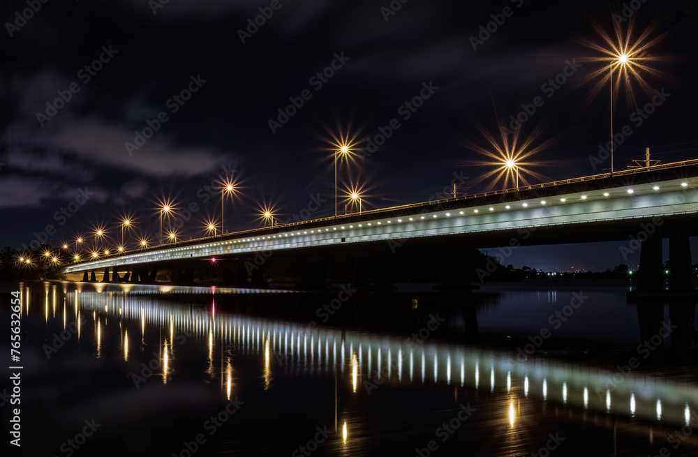 Night scene of Mount Henry Bridge on Canning River Night scene of Mount Henry Bridge on Canning River