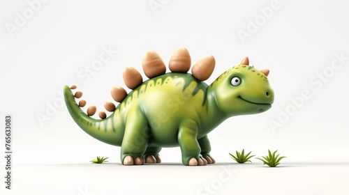Cute and colorful 3D illustration of a friendly dinosaur. Perfect for children's books, games, or animations. © stocker