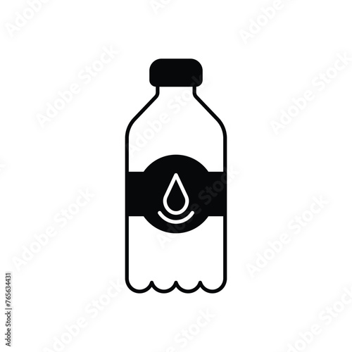 Black Solid Mineral Water vector icon