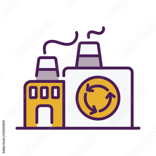 Factory Recycling  icon editable stock vector icon