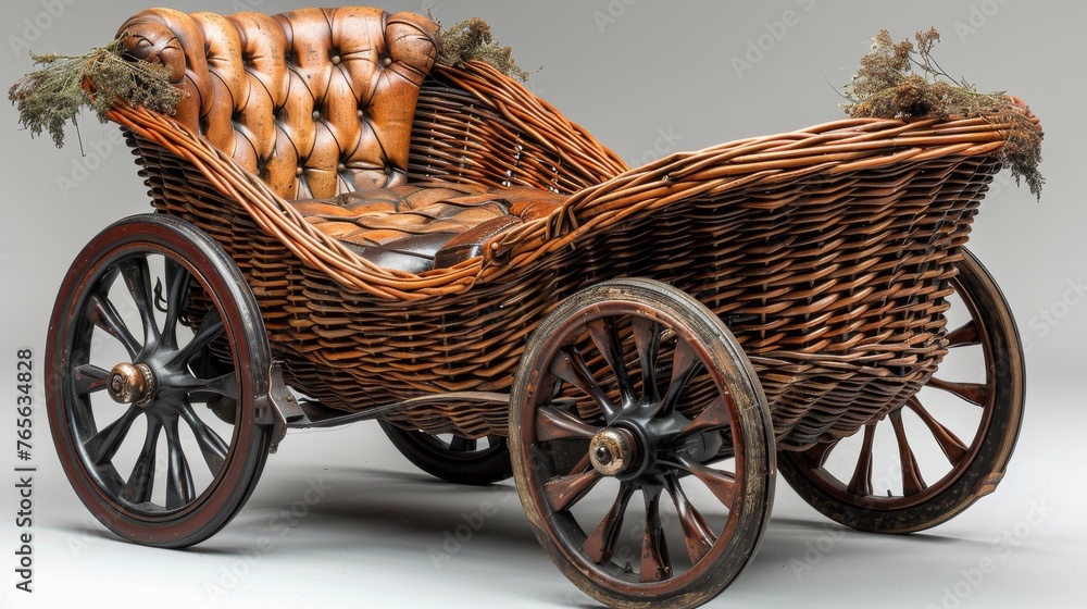 a wicker carriage