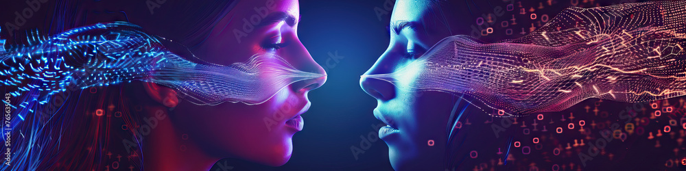 Fototapeta premium Beyond Boundaries: Exploring Advanced Dialogues for Enhanced Human-System Synergy